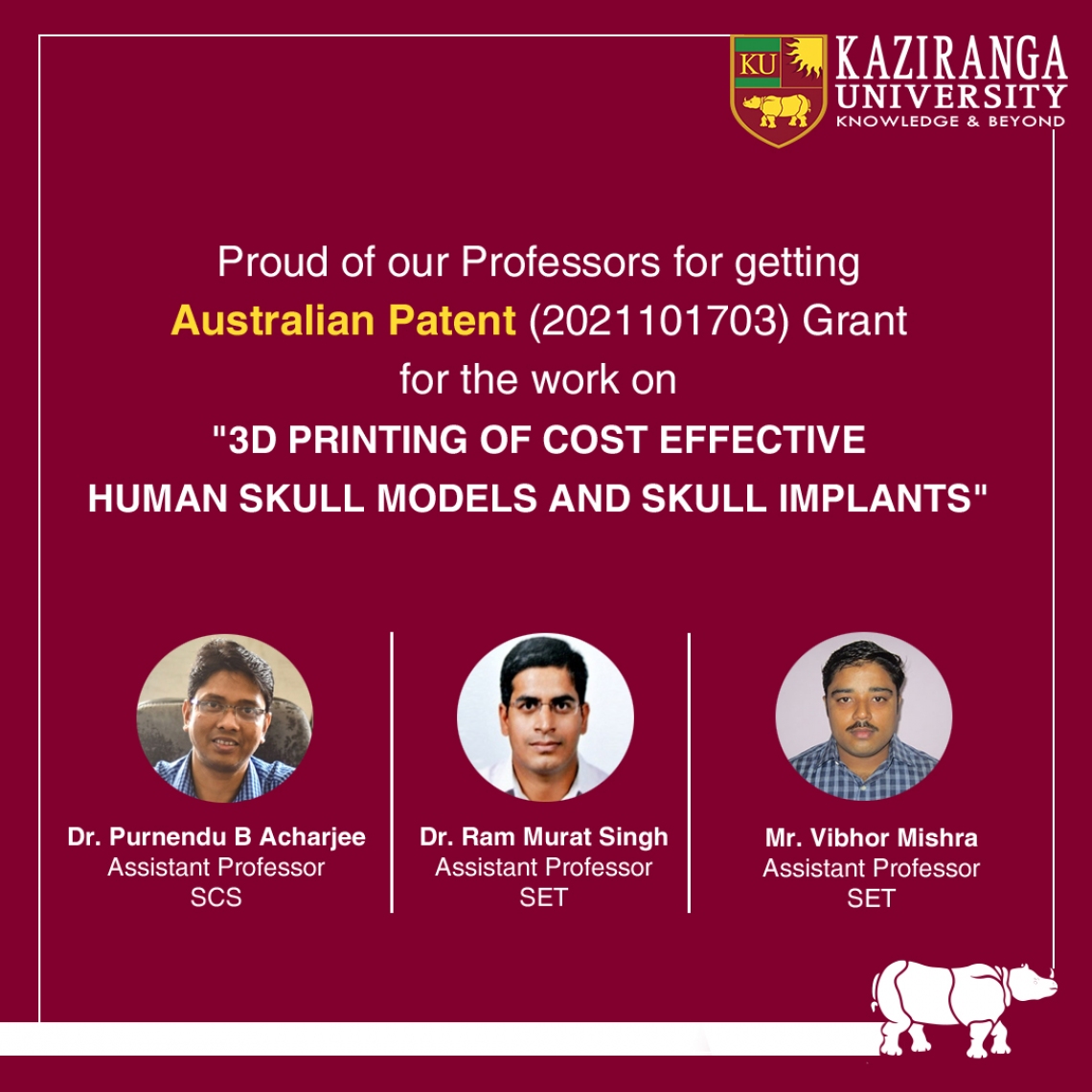 Australian Patent Grant to KU Faculties